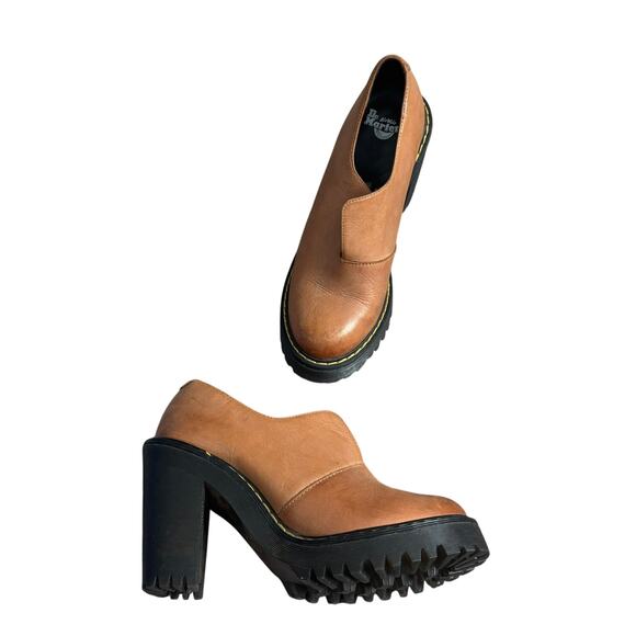 Dr. Martens Cordelia Tan Brown Leather Gusset Slip On Shoe- Sz 6 - Picture 4 of 9